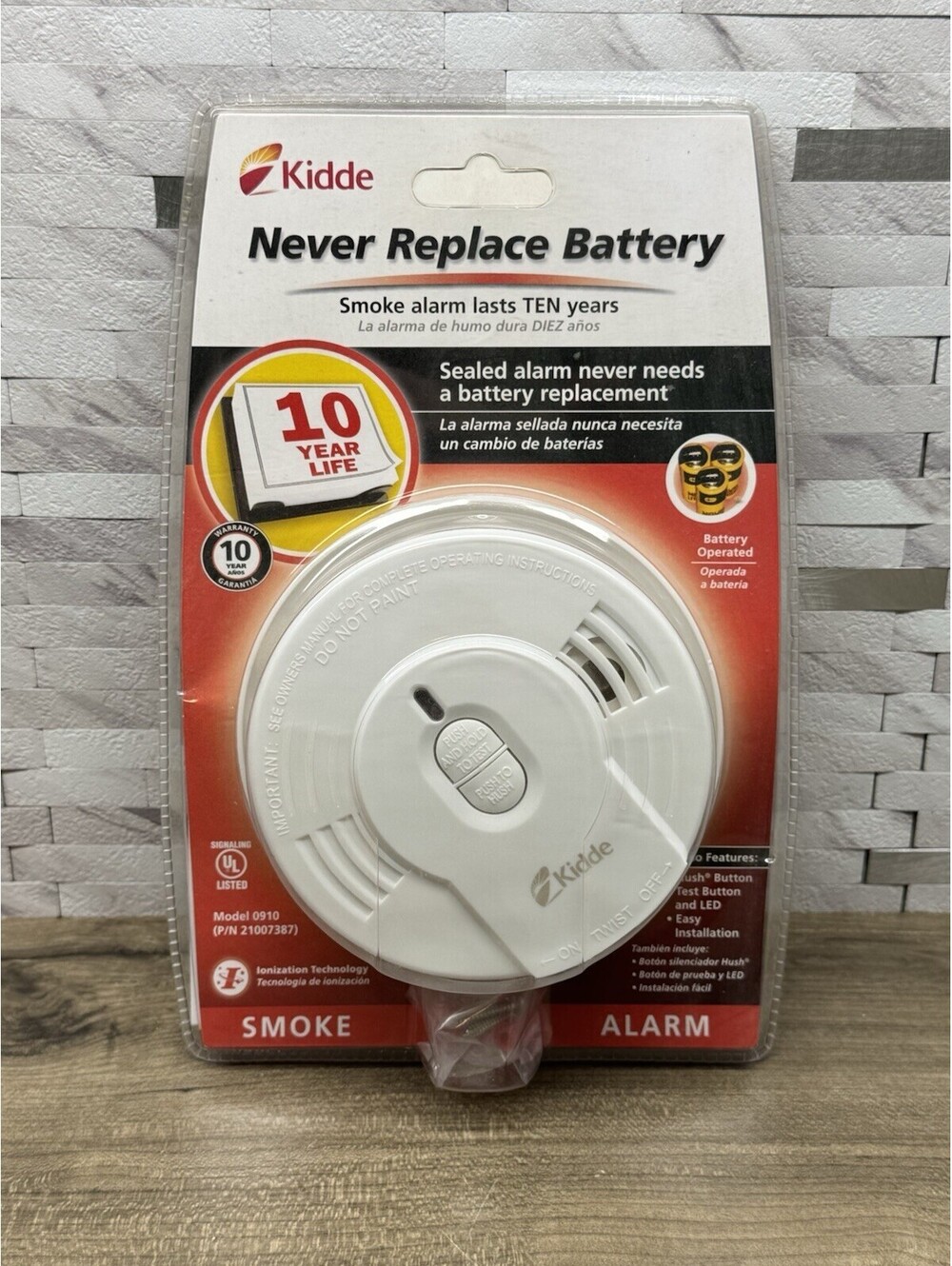 Kidde Smoke Alarm Model 0910 Ten Year Battery Never Replace Battery New Sealed